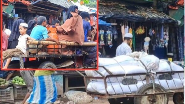 বালুখালী রোহিঙ্গা ক্যাম্পে টাকার বিনিময়ে ভ্যান চলাচল