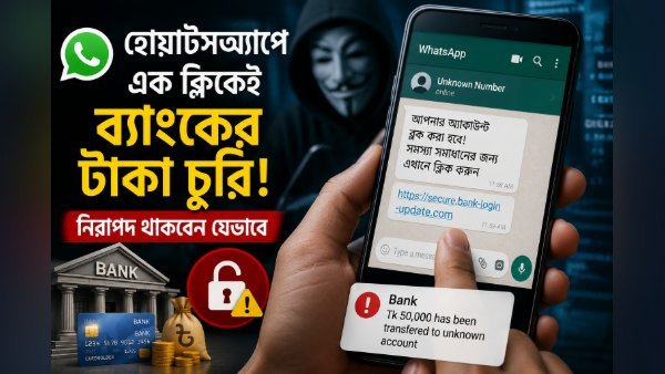 হোয়াটসঅ্যাপে এক ক্লিকেই ব্যাংকের টাকা চুরি! নিরাপদ থাকবেন যেভাবে